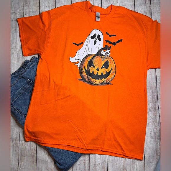 Gildan Other - Funny Halloween Shirt, Ghost Pumpkin Shirt, Spooky, Halloween, Handmade, Sz. XL